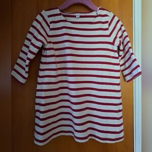 Muji Striped Kids Dress / Long Shirt - Red and White